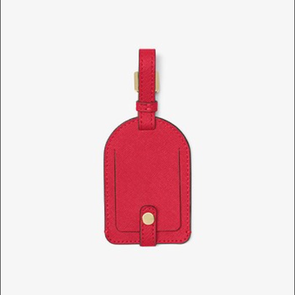 NEW Michael Kors Jet Set Saffiano Leather Tag Red - Picture 13 of 13